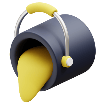 Color Bucket  3D Icon png