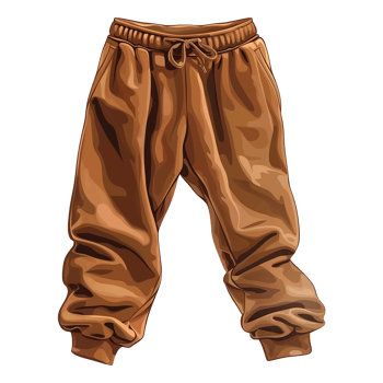 AI generated Brown sweatpants isolated on transparent background png