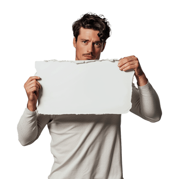 AI generated Man holding an empty placard isolated on transparent background png