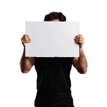 AI generated Man holding an empty placard isolated on transparent background png