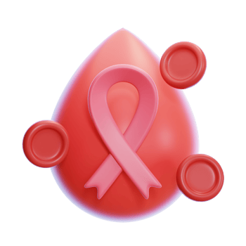 blood cancer ribbon 3d icon png