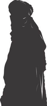 AI generated silhouette of an arabian person wearing a turban black color only vector