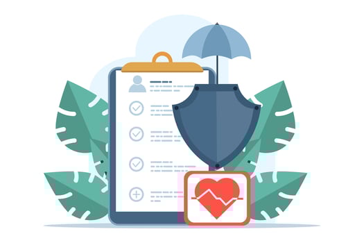 the concept of health service guarantees, protection, health services, including health or treatment. medicines, pills or vitamins. flat illustration vector template on white background.