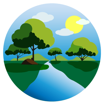 Sunny day nature landscape icon png