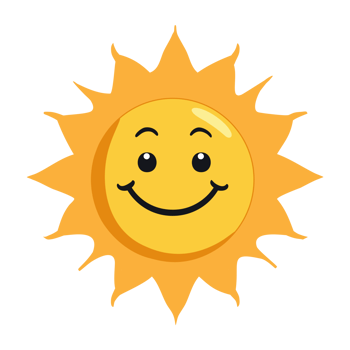 Smiling sun icon png