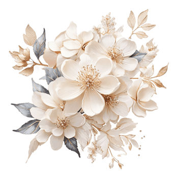 AI generated Digital oilpainted floral pattern design, Glitter flower Bouquet  design, Embossed flower pattern, Glossy flower painting design, Textile flower material design png