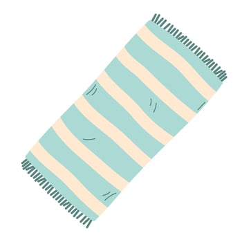 Beach towel. Flat vector isolated illustration