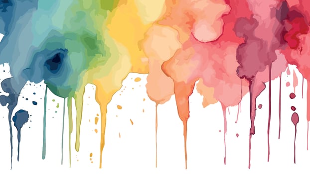 Watercolor Dripping Paint Stains Effect vector