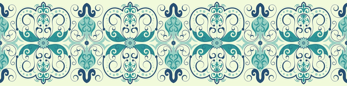 Vintage flower border. Paper decorative border. Embroidery. seamless flower vector