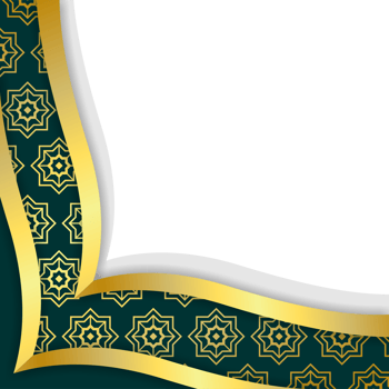 Islamic frame border with transparent background and gold decoration png