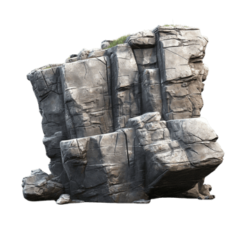 AI generated Grey rock cliff game asset stone clip art png