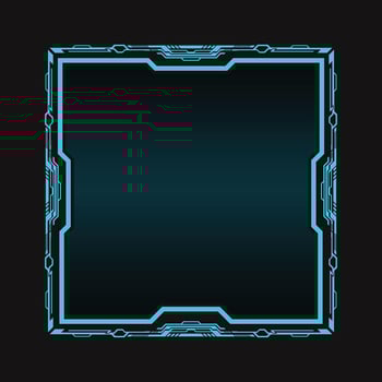 Futuristic style digital technology hud frame vector