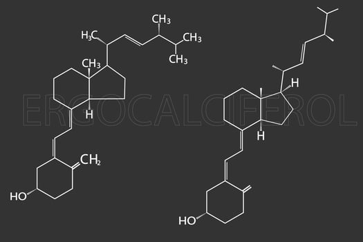 ergocalciferol molecular skeletal chemical formula vector
