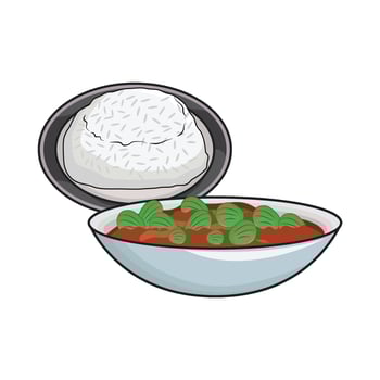 illustration of sambal petai vector