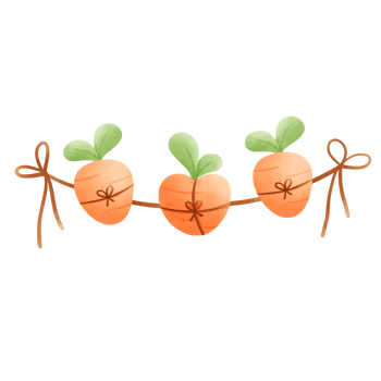 Easter garland with carrots png