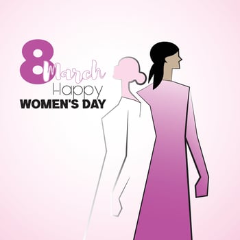 8 march. Happy Women's Day greeting card design vector