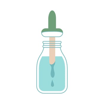 Bottle of serum for skin face. Dropper. bottle with pipette thin flat icon. Beauty essence for skin care. Hand drawn elegance cosmetic concept. Modern vector flat illustration for beauty shop.