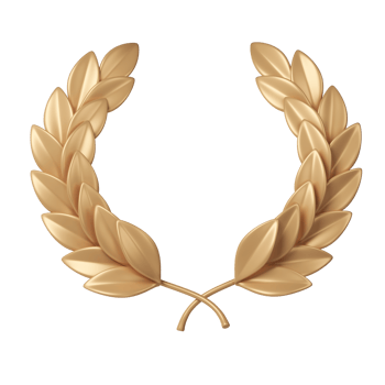 3d rendering gold laurel wreath. Trophy, award, champion victory concept png