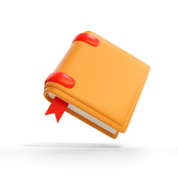 Light brown book with red bookmark. 3d rendering illustration. png