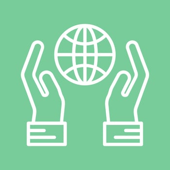 Globe Hand Vector Icon