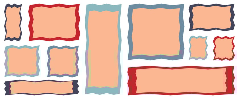 Hand-drawn text frames vector