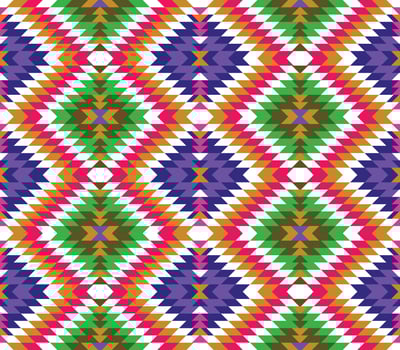 Seamless patterns with funny happy daisy, wave, chess, mesh, and sunburst. Set of vector backgrounds in trendy retro trippy style