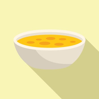 Eat cream soup icon flat vector. Repast savory vector