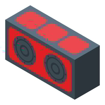 Car music speakers box icon isometric vector. Console system vector