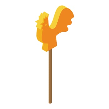 Sweet candy cock icon isometric vector. Pancake week vector