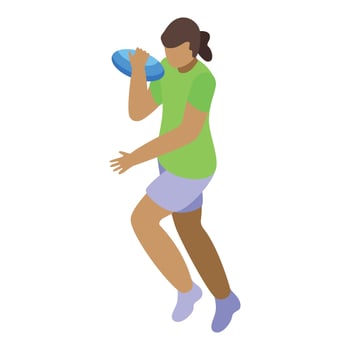 Sport rugby player icon isometric vector. Power motion vector