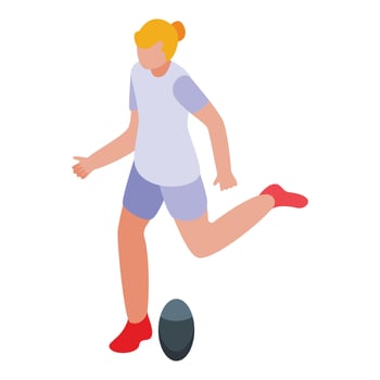 Rugby player shot icon isometric vector. School athlete vector