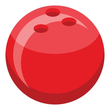 Red bowling ball icon isometric vector. Strike equipment vector