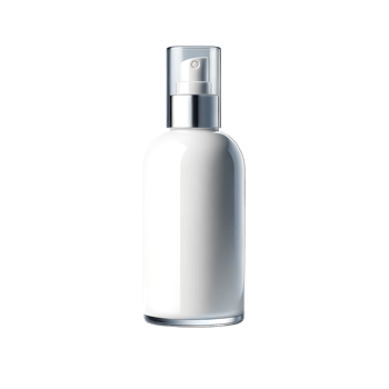 AI generated white cosmetic makeup bottle mockup isolated on background, illustration generic cosmetic. PNG transparent background