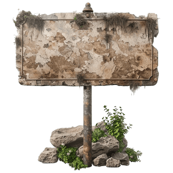 AI generated Stone signboard isolated on transparent background png