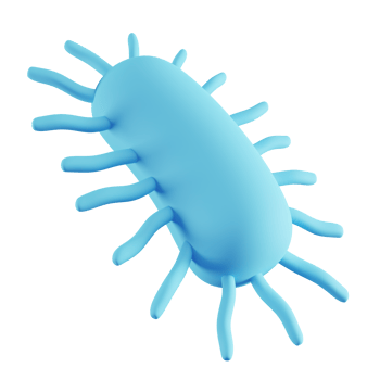 3D Illustration of Blue Bacteria png