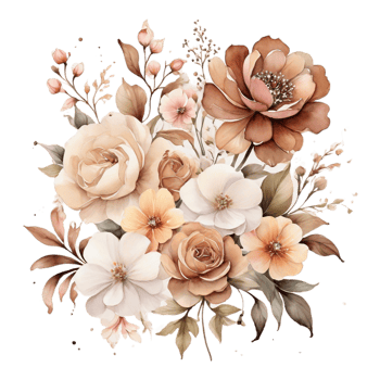 AI generated Foral flower bouquet design, Abstract metallic flower design, Digital flower painting, Floral textile design, Flower Illustration,Embossed flower pattern png