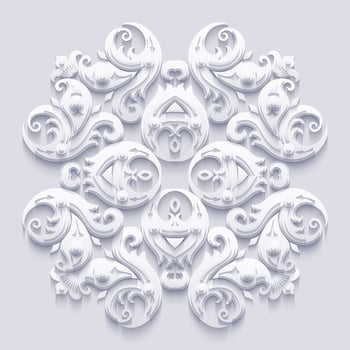 Abstract vector ornamental nature vintage papercut floral lace element