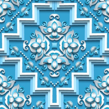 Vector abstract decorative ethnic ornamental seamless pattern