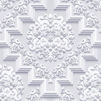 Vector abstract decorative ethnic ornamental seamless pattern