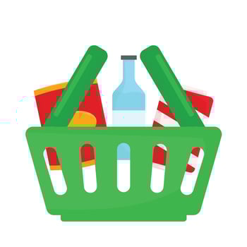 Illustration of shopping basket vector