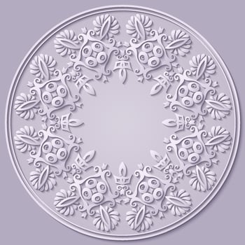 Abstract vector ornamental nature vintage papercut floral lace element