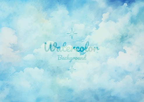 Soothing Blue Clouds Watercolor EPS Scene vector