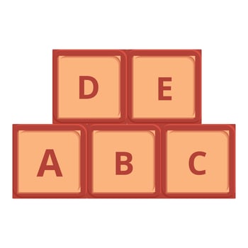 Kinder garden play icon cartoon vector. Construction cubes vector
