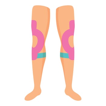 Knees kinesio tape icon cartoon vector. Medicine body vector