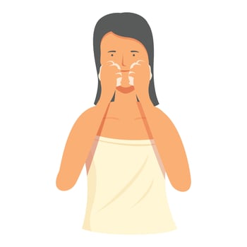 Fashion face mask icon cartoon vector. Wash skin model vector