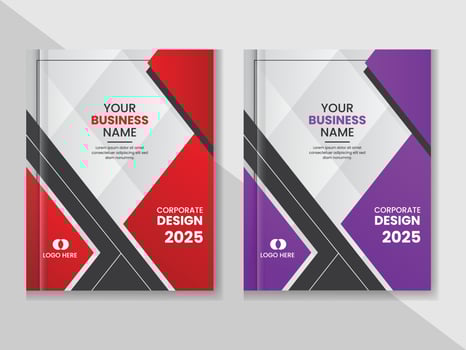 Set of book cover template designs. Vector illustration.