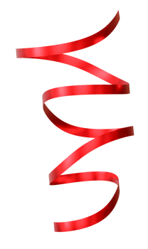 Twisted red ribbon on transparent background png