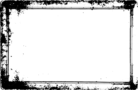 Grunge border texture background. Abstract frame overlay. PNG graphic illustration with transparent background.