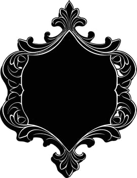 AI generated Silhouette vintage sticker label single Vintage frame element black color only vector