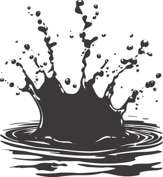 AI generated Silhouette water splash black color only vector